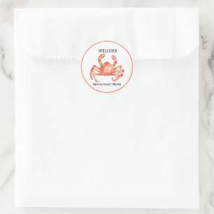 Sticker Rond Restaurant de fruits de mer accueil Crab rouge Per