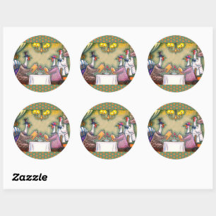 STICKER ROND RESTAURANT FINE TURQUIE, GRÂCE À L'HUMOUR OISEAU