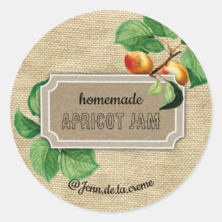 Sticker Rond Restauration de confiture d'abricot rustique