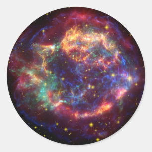 Sticker Rond Reste de supernova de galaxie de Cassiopeia