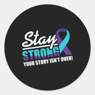 Sticker Rond Rester forte Sensibilisation au suicide Santé ment