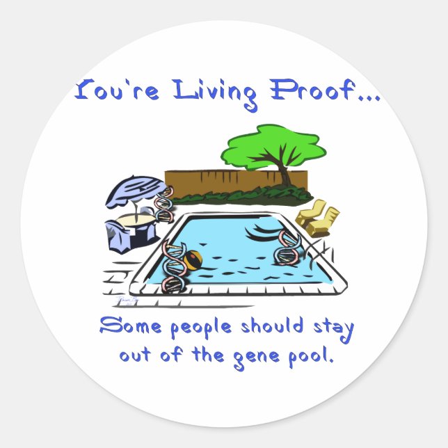 Sticker Rond Restez à l'écart de la piscine Gene (Devant)