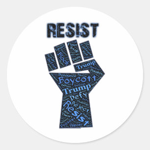 Sticker Rond Restez Au Travail Et Résistez À La Manifestation