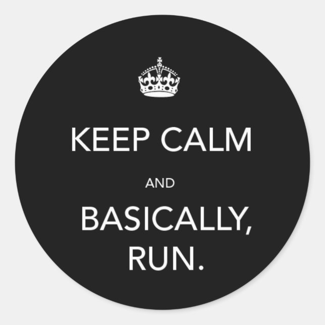 Sticker Rond Restez calme (Devant)