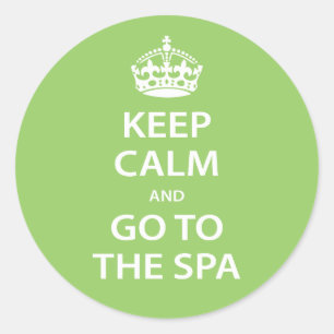 Sticker Rond Restez calme et allez au Spa