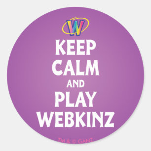 Sticker Rond Restez Calme Et Jouez À Webkinz