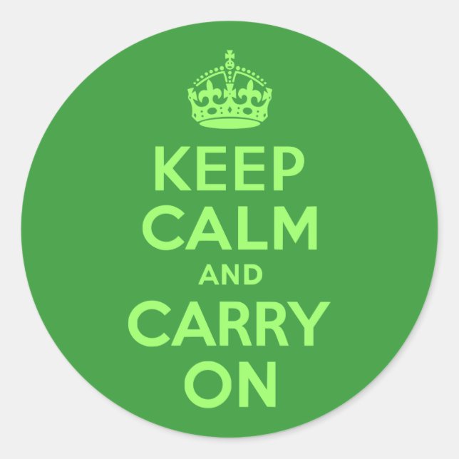 Sticker Rond Restez calme et poursuivez (Devant)