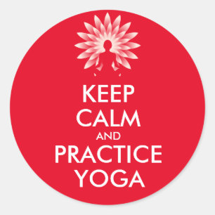 Sticker Rond Restez calme et pratiquez le yoga