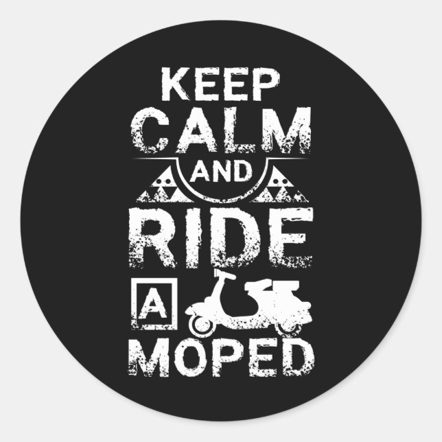 Sticker Rond Restez Calme Et Promenez-Vous Dans Un Vélo (Devant)