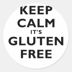 Sticker Rond Restez Calme Sa Gluten Libre
