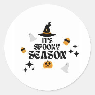 Sticker Rond « Restez effrayant – Vibes d'Halloween vintage »