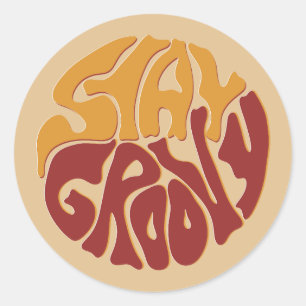 Sticker Rond Restez Super avec un peu de rouge et de jaune
