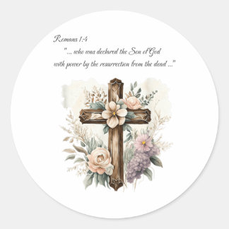 Sticker Rond Résurrection, Citation de la Bible, Foi, Chrétient