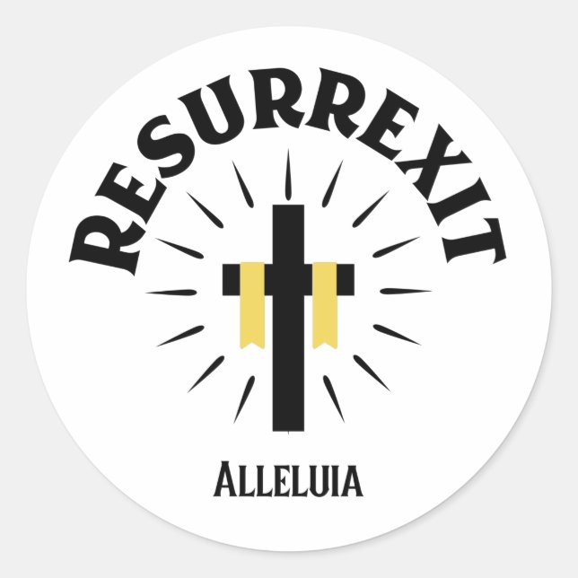 Sticker Rond Resurrexit religieux de Pâques latin Il est ressus (Devant)