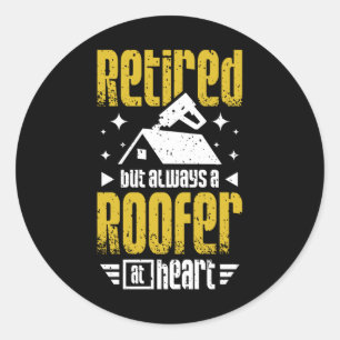 Sticker Rond Retired Roofer