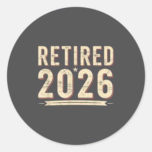 Sticker Rond Retirement 2026 Countdown Retired Ly Dom  (Devant)