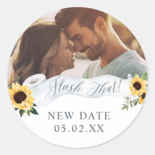 Sticker Rond Retirer cette nouvelle date Papier toilette Roll F