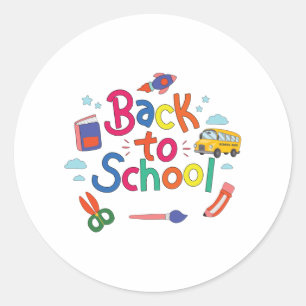 Sticker Rond Retour à l'école