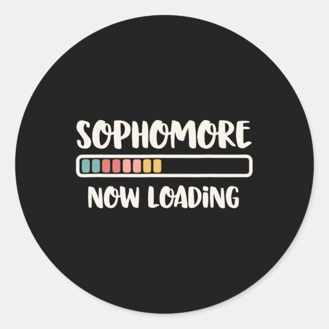 Sticker Rond Retour À L'École 10E Année 10 Sophomore Chargement (Devant)