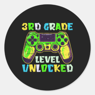 Sticker Rond Retour à l'école 3e année garçons joueur premier j