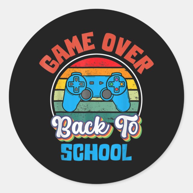 Sticker Rond Retour à l'école amusant jeu sur l'élève enseignan (Devant)