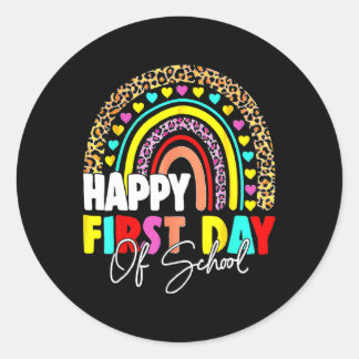 Sticker Rond Retour À L'École Amusants Joyeux Premier Jour De L