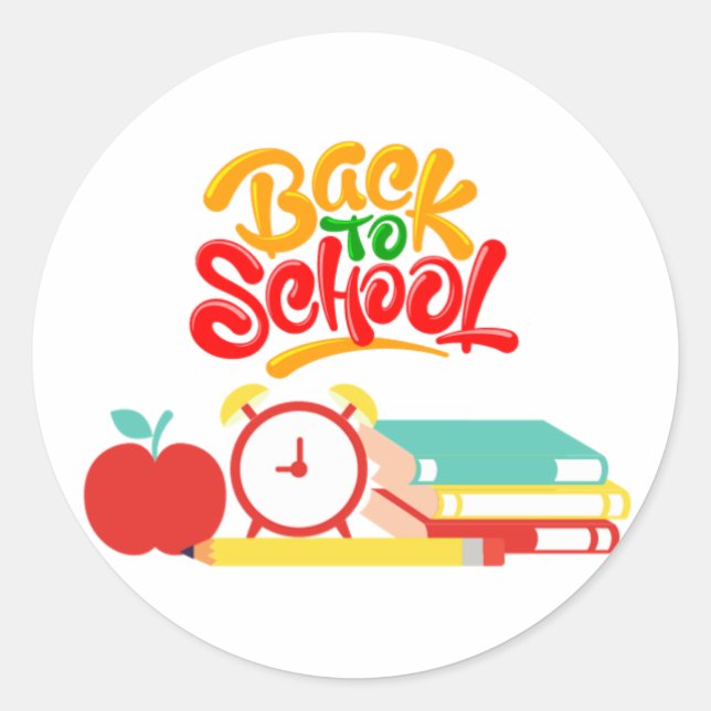 Sticker Rond Retour à l'école; Bienvenue à l'école 2023 (Devant)