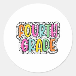 Sticker Rond Retour À L'École Dalmatie Dots Enseignant Étudiant