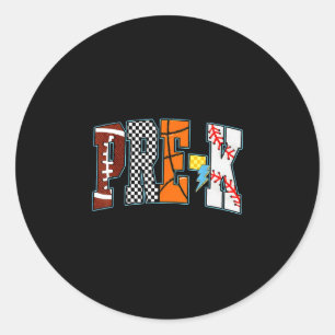 Sticker Rond Retour à l'école football baseball basket pré-mate