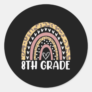 Sticker Rond Retour À L'École Leopard Arc-en-ciel Enseignants d