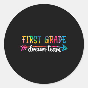 Sticker Rond Retour À L'École Première Classe Dream Équipe Étud