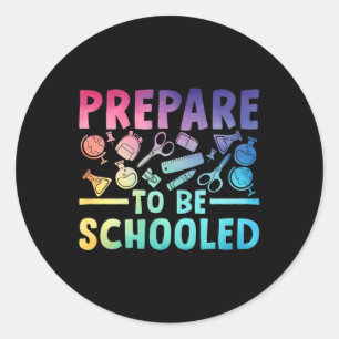 Sticker Rond Retour À L'École Tenue De Professeur Drôle Se Prép