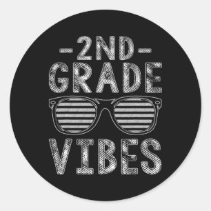 Sticker Rond Retour À L'École Vibes De 2E Année Enseignement De