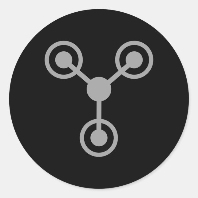 Sticker Rond Retour aux années 80 par Time Travel Machine (Devant)