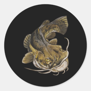 Sticker Rond Retour Imprimer Catfish Fisher Catfish