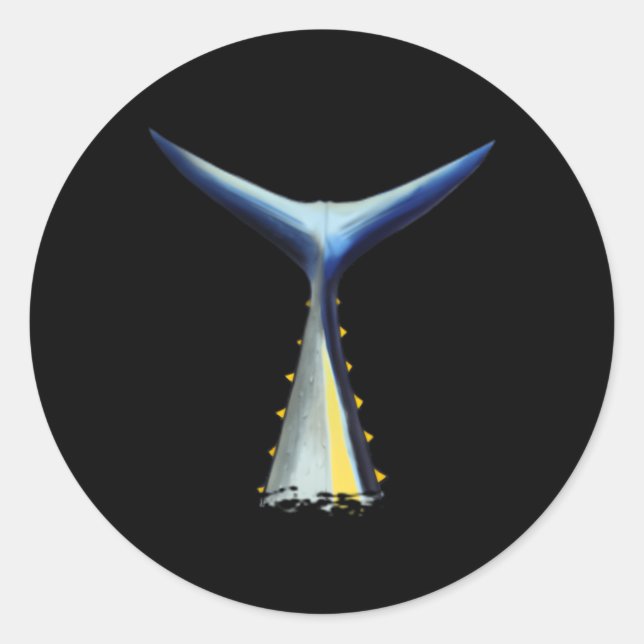 Sticker Rond Retour Imprimer Thon de pêche en haute mer Tail th (Devant)