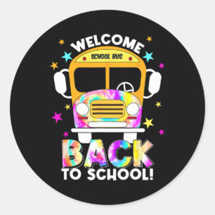 Sticker Rond Retourner À L'École Pour Les Conducteurs D'Autobus
