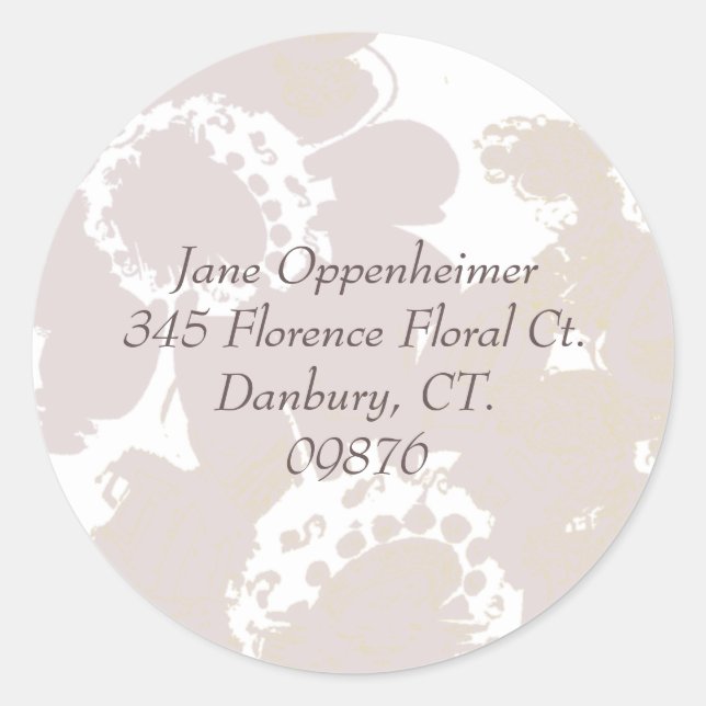 Sticker Rond Retourner l'adresse Lavender couleur Floral (Devant)