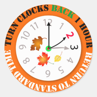 Sticker Rond Retourner les horloges 1 heure Rappel de changemen