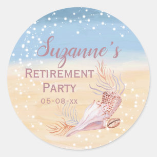Sticker Rond Retraite Beach Coastal Party
