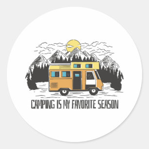Sticker Rond Retraite de montagne Campervan
