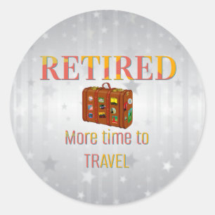 Sticker Rond Retraité, plus de temps pour voyager