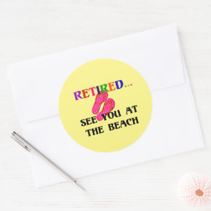 Sticker Rond Retraité - Voir à la plage