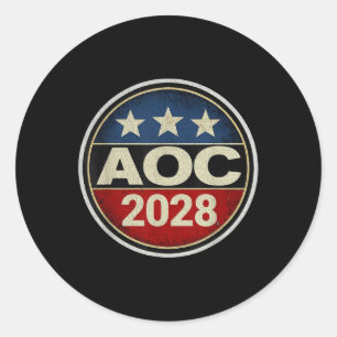 Sticker Rond Rétro Aoc 2028 Lutte contre l'oligarchie Manifesta