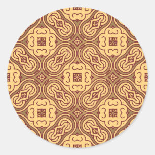 Sticker Rond Rétro arrière - plan coloré de motif