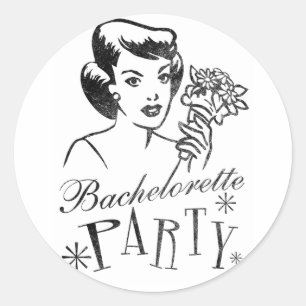 Sticker Rond Retro Bachelorette