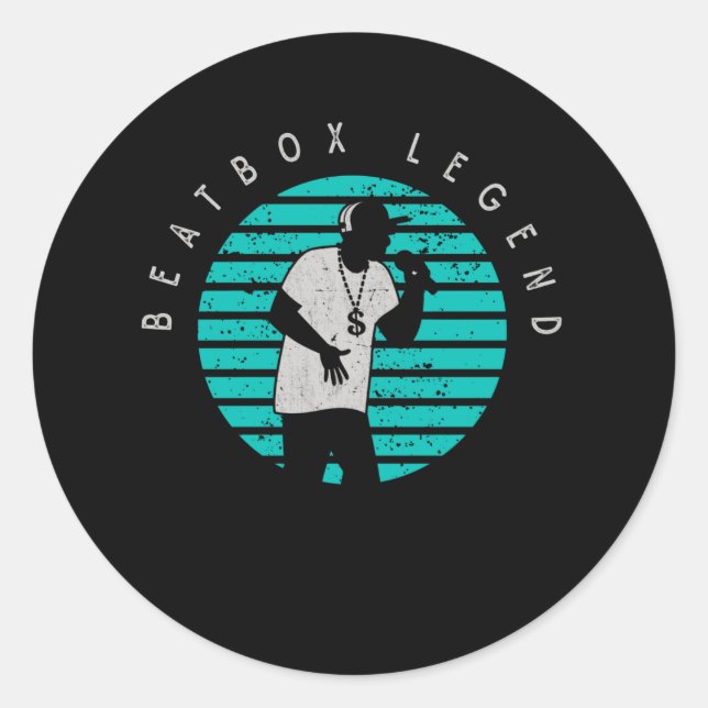 Sticker Rond Retro Beatbox Musician Rap et musique Hip hop (Devant)
