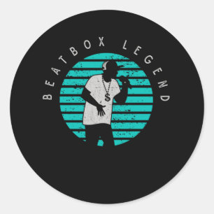 Sticker Rond Retro Beatbox Musician Rap et musique Hip hop
