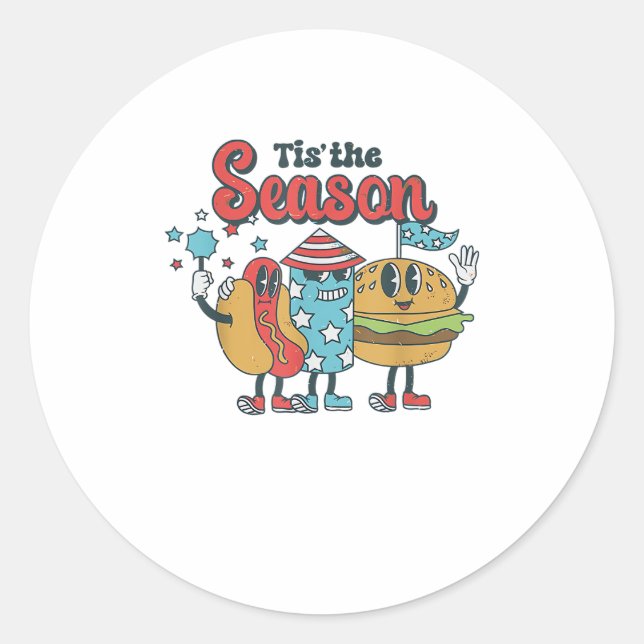 Sticker Rond Retro C'Est La Fête De Saison Dans La Famille Amér (Devant)