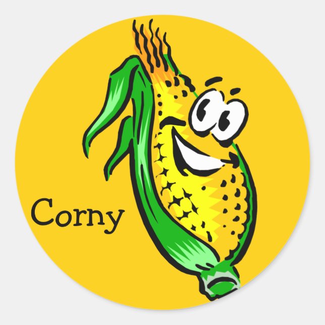 Sticker Rond Retro Corny Guy (Devant)